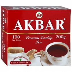 Чай, Akbar (Акбар) 2 г 100 шт черный пакетики с ярлычками