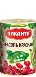 Фасоль, Пиканта 400 г красная в собственном соку железная банка с ключом